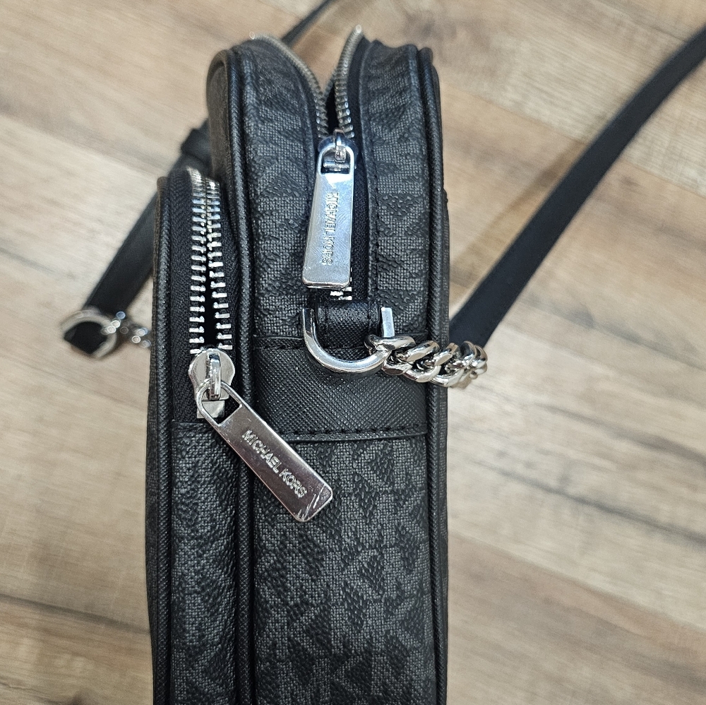 Michael Kors Small Black and Gray Messenger Bag - Picture 3 of 5